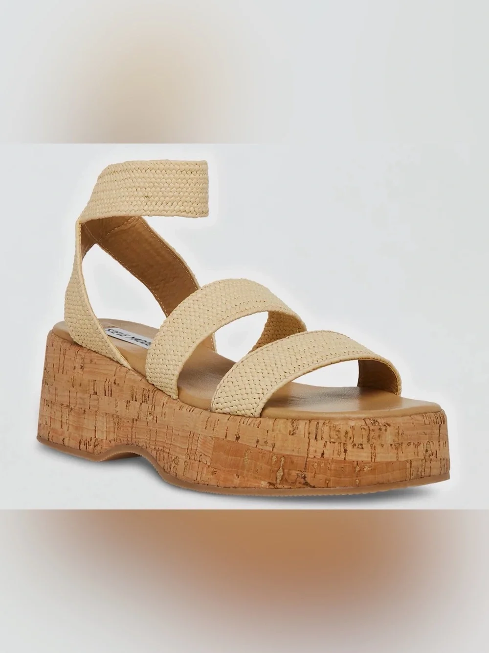 Steve Madden Women's Sashes Platform Sandals, Color: Natural, Size: 9M NWT